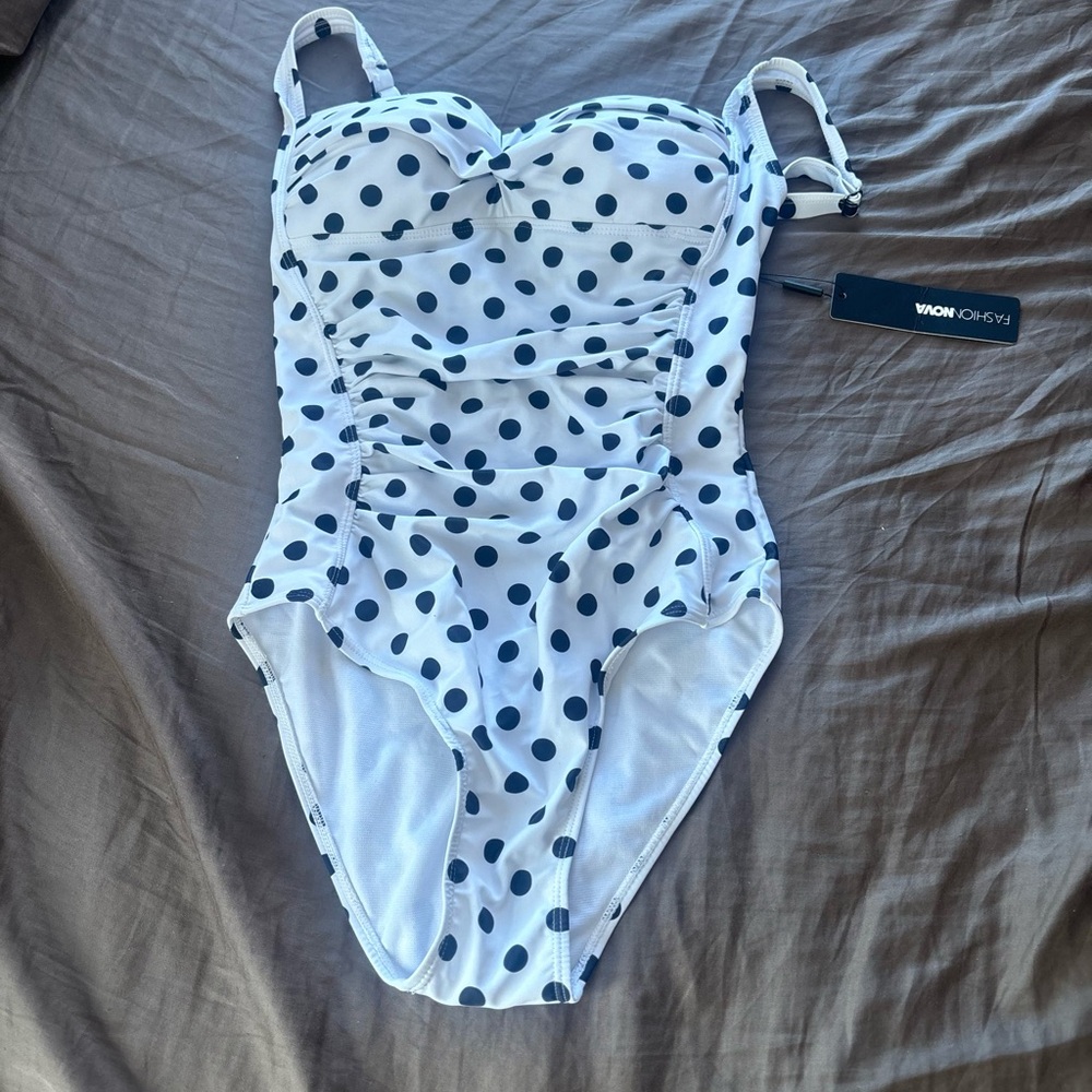 Fashion Nova Kids One Piece Swimsuit - White and Black